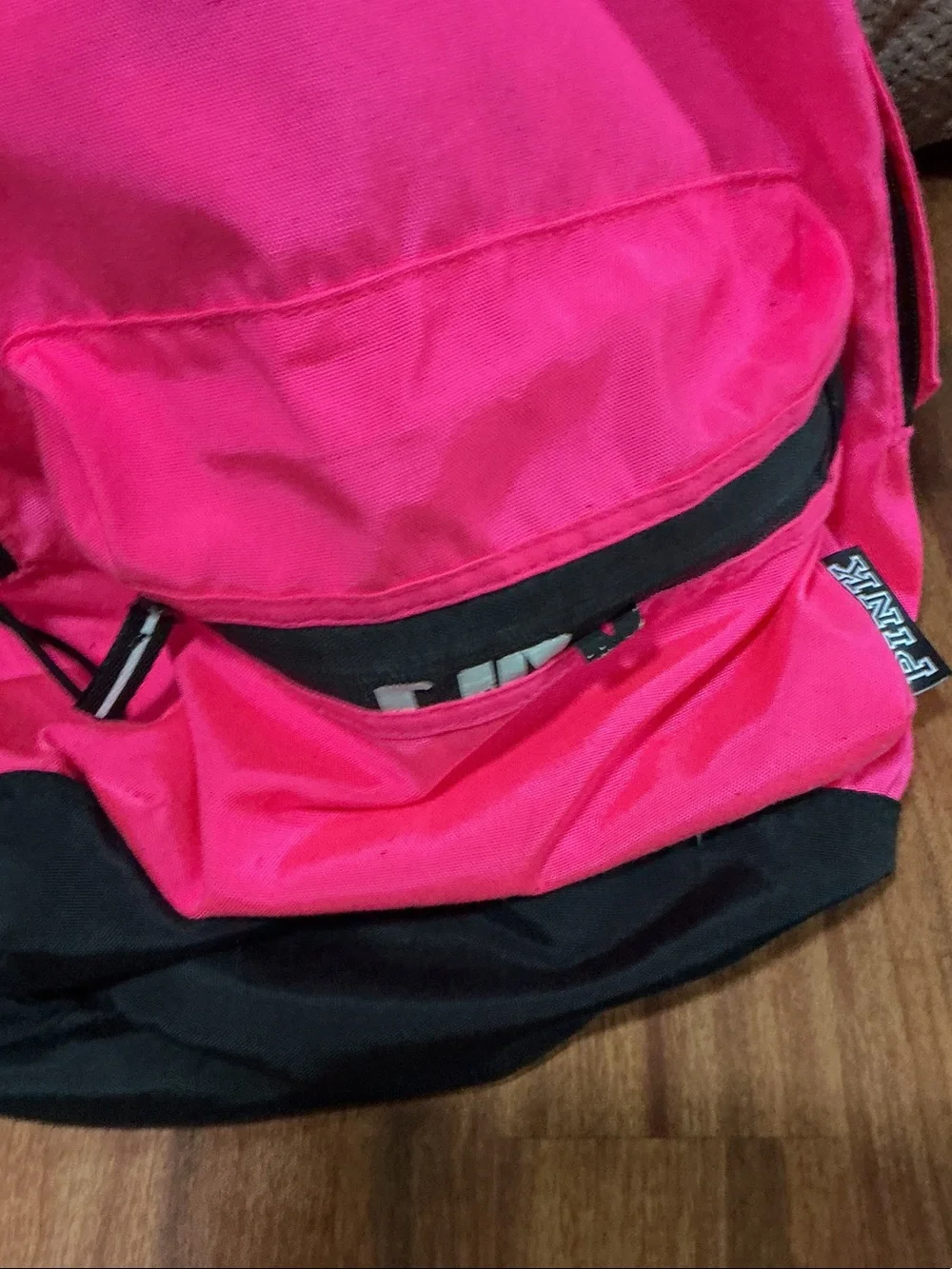 PINK Victoria's Secret Hot Pink and Black Backpack used
